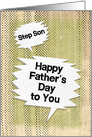 Happy Father’s Day to Step Son Masculine Grunge and Speech Bubbles card
