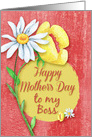 Happy Mother’s Day to Boss Pretty Watercolor Effect Flowers card