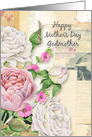 Happy Mother’s Day Godmother Vintage Look Flowers and Paper Collage card