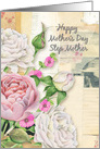 Happy Mother’s Day Step Mother Vintage Look Flowers and Paper Collage card