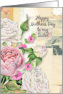 Happy Mother’s Day Sister Vintage Flowers and Paper Collage card