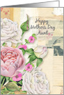 Happy Mother’s Day Aunt Vintage Look Flowers and Paper Collage card