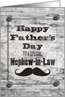 Happy Father’s Day for Nephew-in-Law Masculine Rustic Mustache card