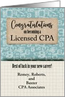 Congratulations on Becoming Licensed to be a CPA Custom Business Name card