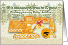 Merry Christmas Excavating Business 50 Year Anniversary Custom Logo card