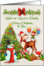 Merry Christmas to Sister-in-Law and Family Christmas Scene Reindeer card