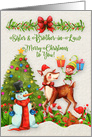 Merry Christmas to Sister and Brother-in-Law Christmas Scene Reindeer card