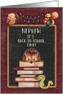 Back to School to Nephew Hedgehog and Friends at School Welcome Back card
