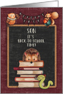 Back to School to Son Hedgehog and Friends at School Welcome Back card
