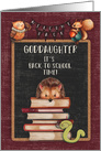 Back to School to Goddaughter Hedgehog and Friends at School card