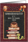 Back to School to Granddaughter Hedgehog and Friends at School card
