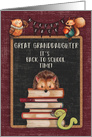 Back to School to Great Granddaughter Hedgehog and Friends at School card