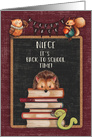 Back to School to Niece Hedgehog and Friends at School Welcome Back card