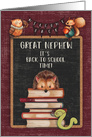 Back to School to Great Nephew Hedgehog and Friends at School card