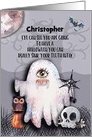 Happy Halloween Custom Name Halloween Scene Ghost Funny Pun card