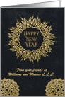 Happy New Year from Business Custom Business Name Gold Effects card