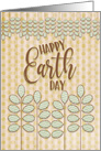 Happy Earth Day April 22nd Pretty Leaves Word Art card