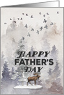Happy Father’s Day Moose and Trees Woodland Scene card