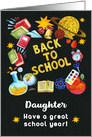 Back to School for Daughter Chalkboard Full of School Items card