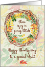 Happy Thanksgiving to a Special Aunt Pretty Leaves and Vine Wreath card