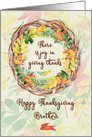 Happy Thanksgiving to Brother Pretty Leaves and Vine Wreath card