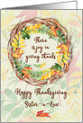 Happy Thanksgiving to Sister-in-Law Pretty Leaves and Vine Wreath card