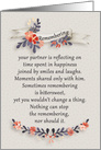 Remembering a Male Partner in the New Year with Flowers card