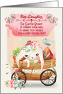 Happy Easter to Step Daughter Cute Bunny in a Wagon card