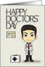 Happy Doctors’ Day to Male Doctor Cartoon Doctor card