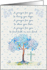 Prayer Card from Ministry to Homeless with Cross and Pretty Tree card