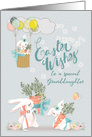 Happy Easter to a Special Granddaughter Cute Bunnies with Flowers card