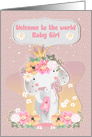 Baby Girl Congratulations Welcome to the World Baby Elephant card