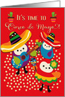 Happy Cinco de Mayo Colorful Partying Owls card