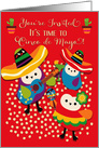 Happy Cinco de Mayo Party Invitation Colorful Partying Owls card