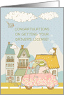 Congratulations on Getting Driver’s License Cute City Scene card