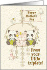 Happy Mother’s Day From Triplets Two Boys One Girl Cute Bears card