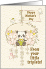 Happy Mother’s Day From Triplets Two Girls One Boy Cute Bears card