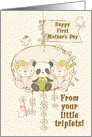 Happy First Mother’s Day From Triplets Two Girls One Boy Cute Bears card