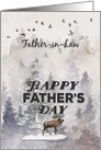 Happy Father’s Day to Father in Law Moose and Trees Woodland Scene card