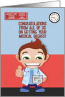 Congratulations from All of Us on Getting Your Medical Degree Male Doc card