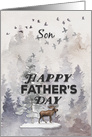 Happy Father’s Day to Son Moose and Trees Woodland Scene card