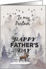 Happy Father’s Day to Partner Moose and Trees Woodland Scene card