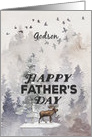 Happy Father’s Day to Godson Moose and Trees Woodland Scene card