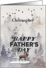 Happy Father’s Day Custom Name Moose and Trees Woodland Scene card