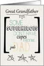 Happy Father’s Day to Great Grandfather Superhero Word Art card