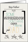 Happy Father’s Day to Step Father Superhero Word Art card