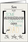 Happy Father’s Day to Son Superhero Word Art card