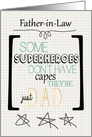 Happy Father’s Day to Father in Law Superhero Word Art card