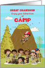 Thinking of you at Summer Camp to Great Grandson Camp Kids Having Fun card