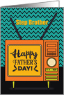 Happy Father’s Day to Step Brother Retro TV Word Art card